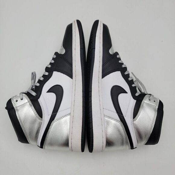 Nike Air Jordan 1‎ High OG Silver Toe Sneakers Black CD0461-001 Shoe Sz 9.5 - Picture 8 of 12
